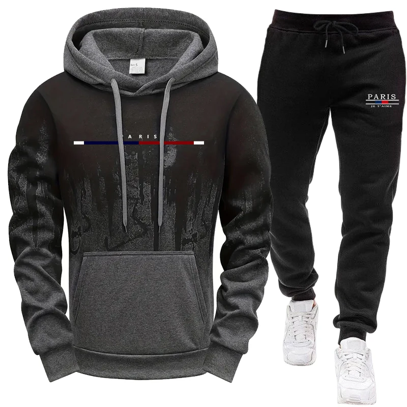 Winter Clothing Outdoor - Men's Set/Hoodie/Pants Autumn Winter Hooded Sweatshirt