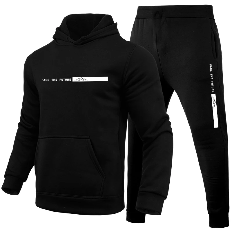Winter Clothing Outdoor - Men's Tracksuit Print Casual Hooded Sweatshirts