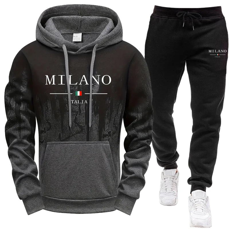 Winter Clothing Outdoor - Men's Set/Hoodie/Pants Autumn Winter Italy Casual