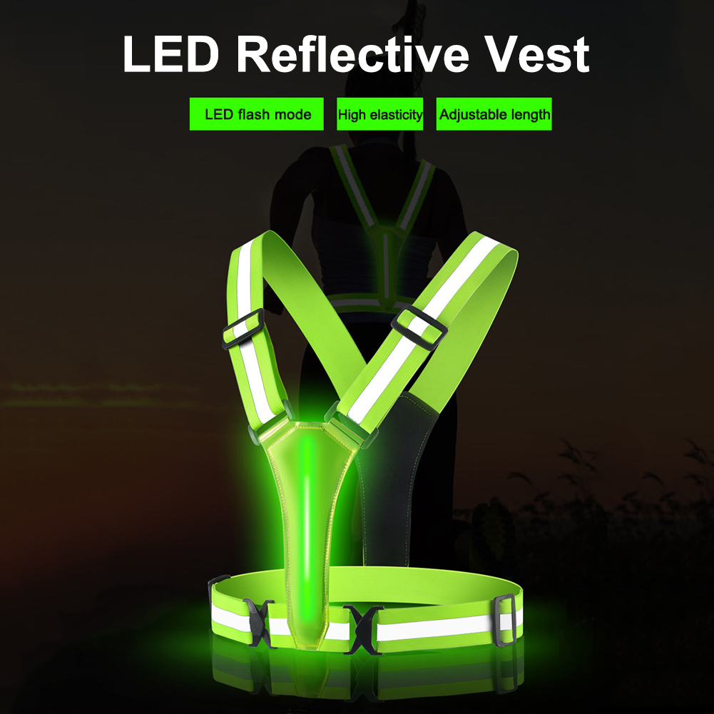 LED Running Vest Adjustable Re - огляд і ціна Yellow Winter Clothing
