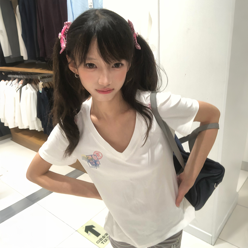 Karrram Japanese Y2k V-neck T- - огляд і ціна Yellow Winter Clothing
